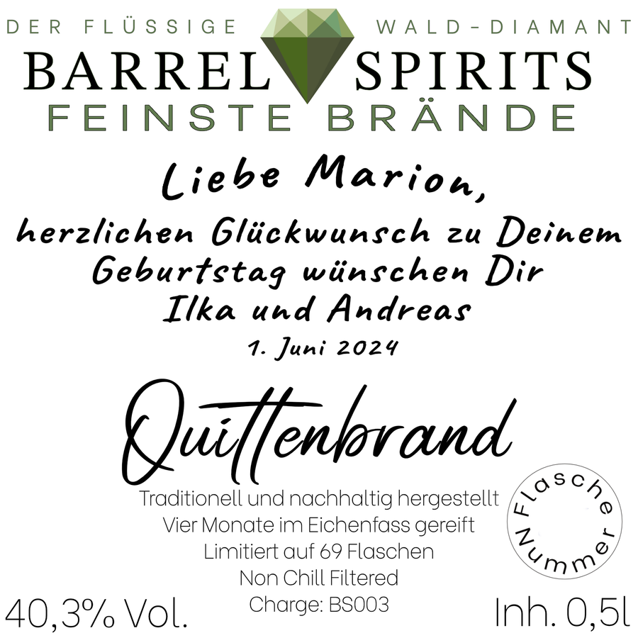 Obstbrand oder Whisky nach Wahl mit individuellem Etikett